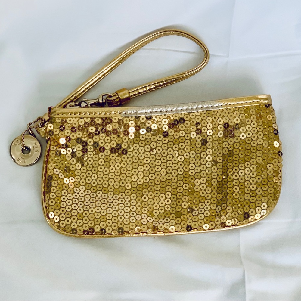 The Sak Sequins Gold Wristlet
